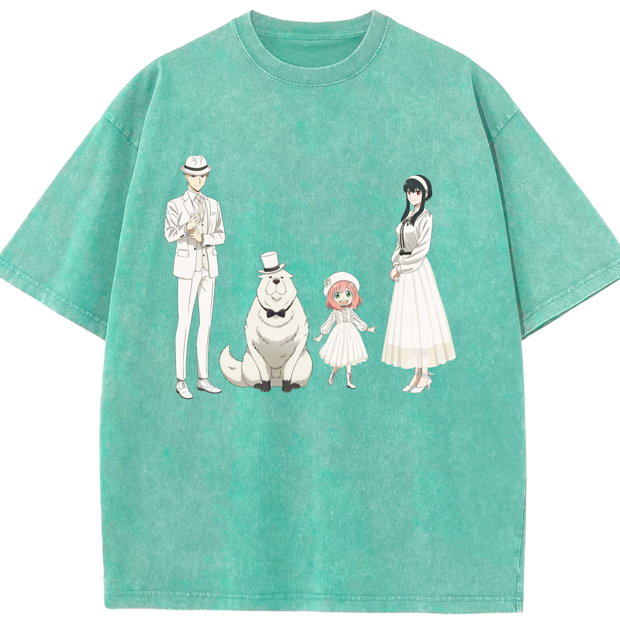 （画像用） SPY×FAMILY间谍家家酒 綿100% ヴィンテージ風 半袖Tシャツ（フロントプリント）